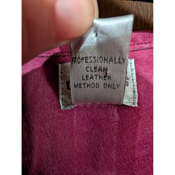 Pink Suede Leather Quilted Jacket Chicos Size 2 (Women's Size 12) - Picture 7 of 7